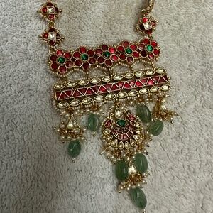 Indian necklace and earrings set